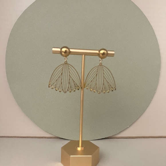 Delicate Flirty Floral Brass Earrings - Elegant Delicate Boho Chic Earrings - Picture 10 of 15